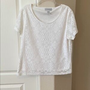 Sag harbor white lace lined top